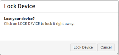 dialog box to lock your device