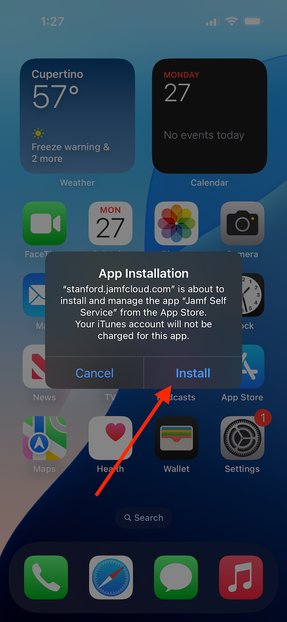 Jamf Self Service App Installation screenshot