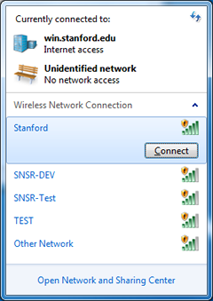 connect to Stanford network
