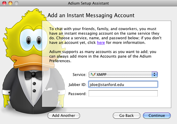 add an Instant Messaging Account