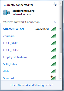 If the user chooses to connect via Wi-Fi, please click the SHCMed-WLAN network.