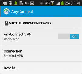 successful connection to the Stanford VPN