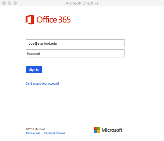 sign in to your Office 365 account