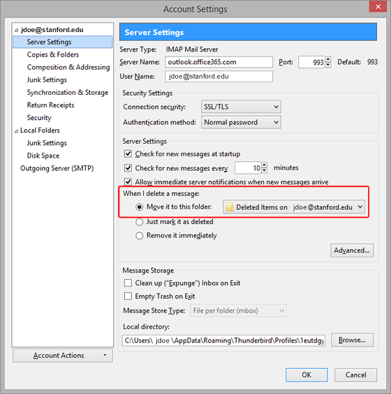 How to Configure Thunderbird for Office 365 Using IMAP (Oauth2) |  University IT