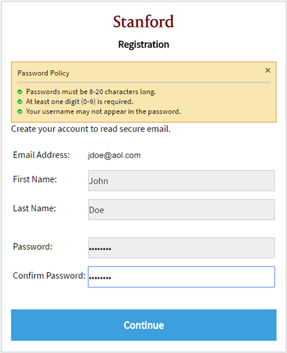 Proofpoint registration form