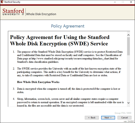 policy agreement for using SWDE