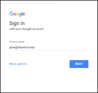 log in to your Google account using your stanford email address