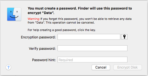 create an encryption password