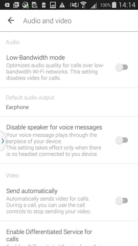 Jabber option to turn video on or off with calls
