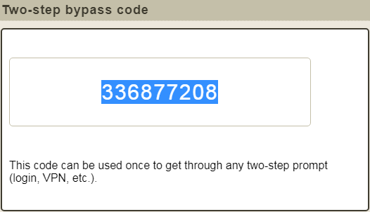 bypass code