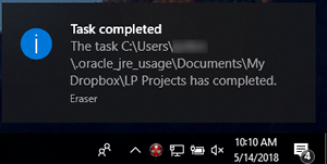 notification that task is complete