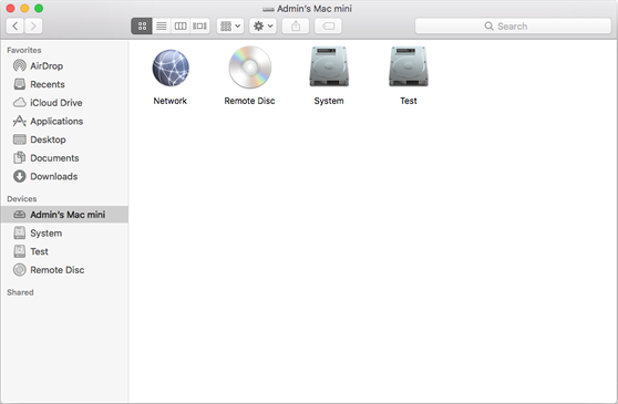 click the System icon in the Finder window for your computer
