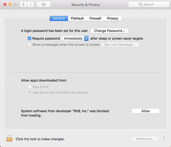 Security and Privacy System Preferences
