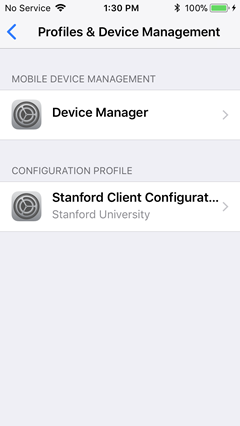 navigate to configuration profiles