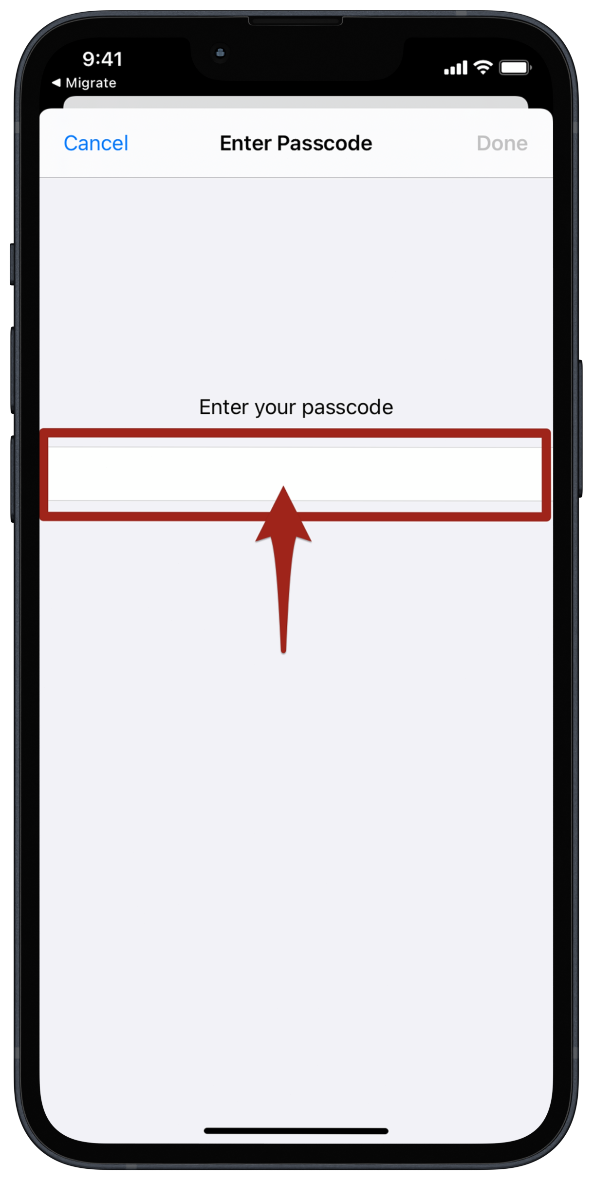 passcode screenshot