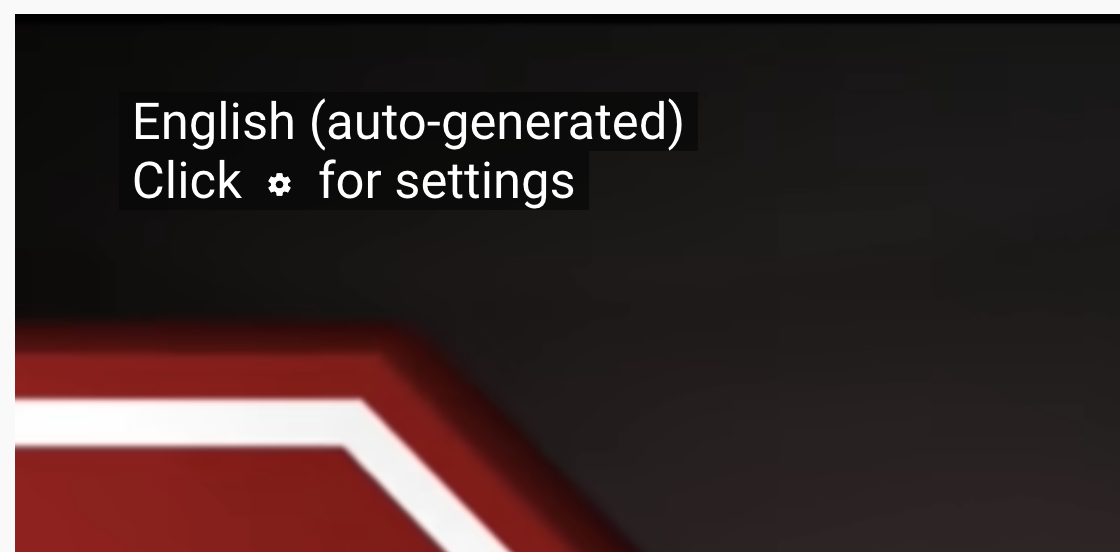 English (auto-generated) settings
