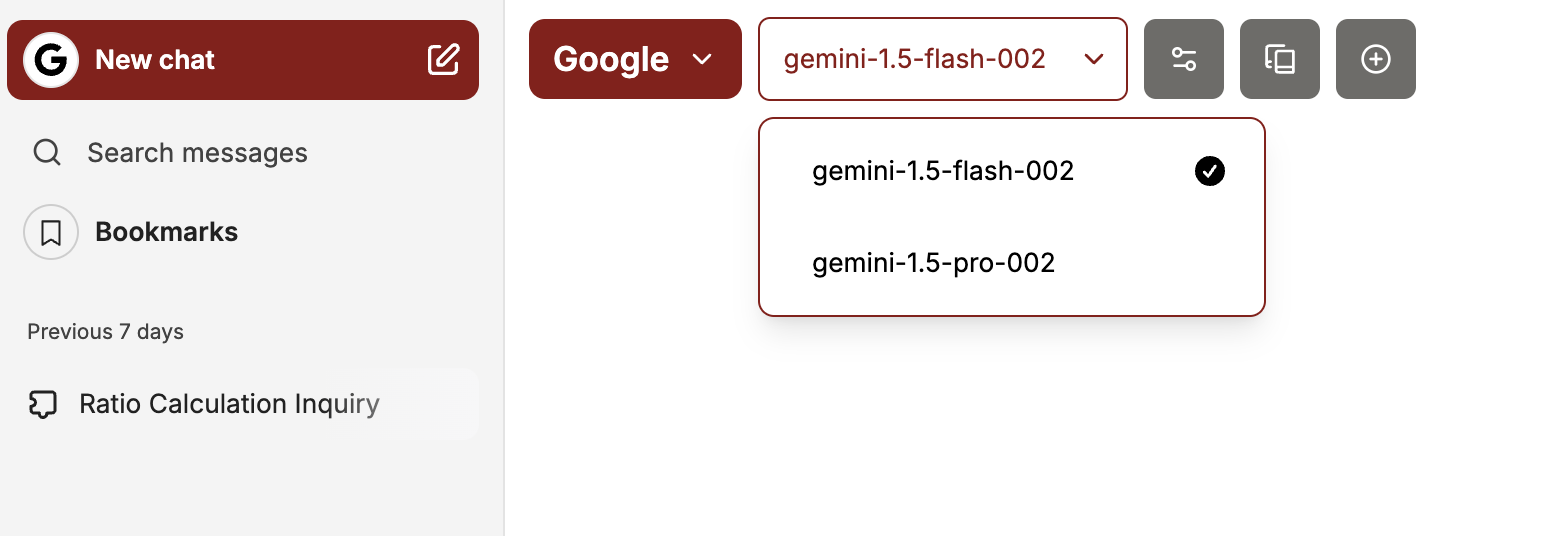 Google Gemini options