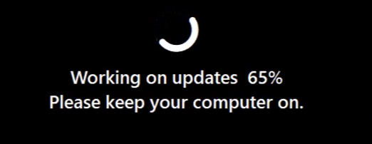 After restarting, a notification telling user that the device is updating and to not turn off their device appears.