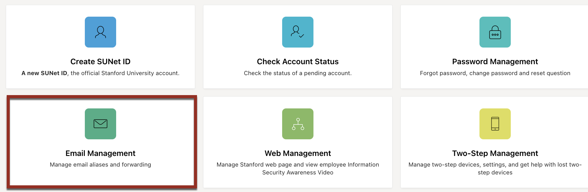 Email Management tile