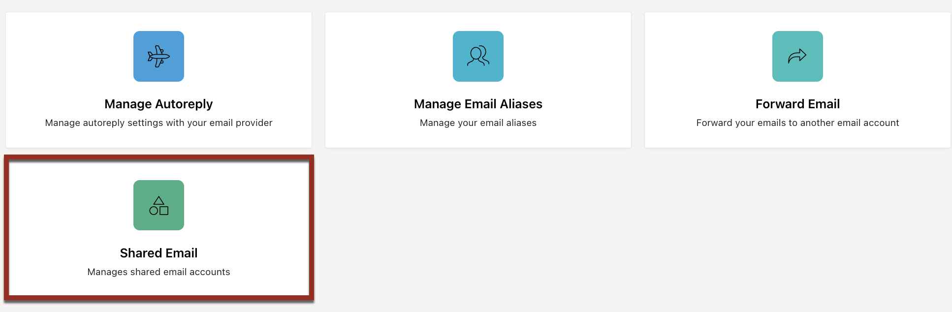 Shared Email tile