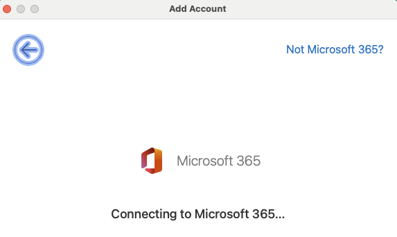 Select Not Microsoft 365 before dialogue box goes away.