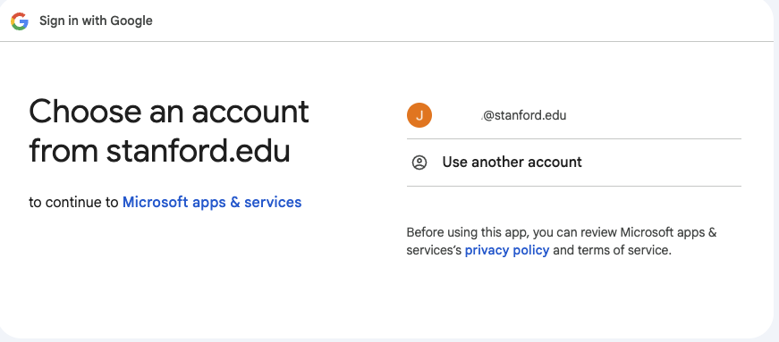 Sign in with Google window, Select your account