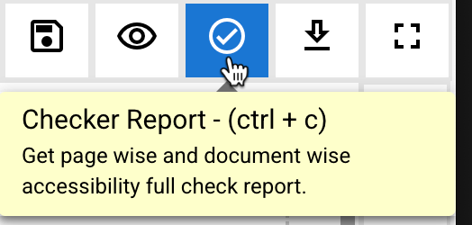The Checker Report icon is selected by the cursor. 