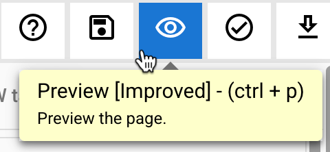The Preview icon is selected by the cursor. 