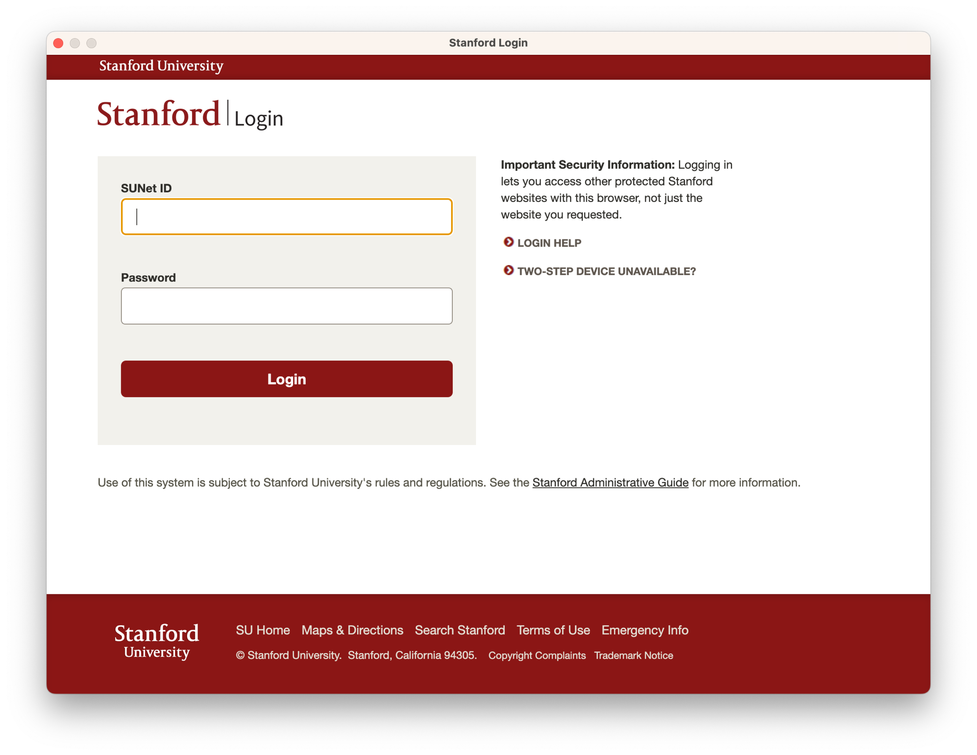 stanford login