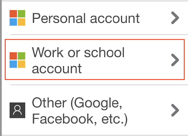 work or school account