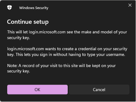 select ok to continue