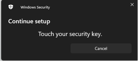 Prompt to touch security key