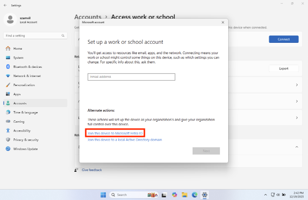 Select "Join device"