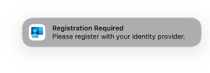 registration Required notification