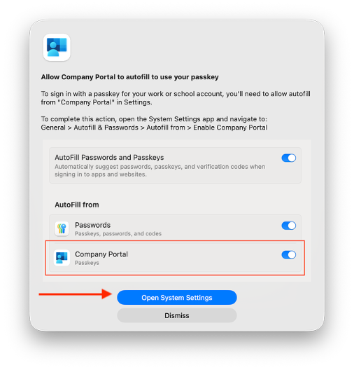 open System Settings