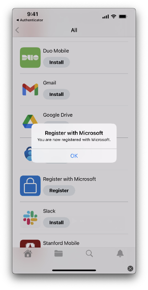 you are now registered