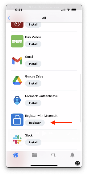 select register with Microsoft