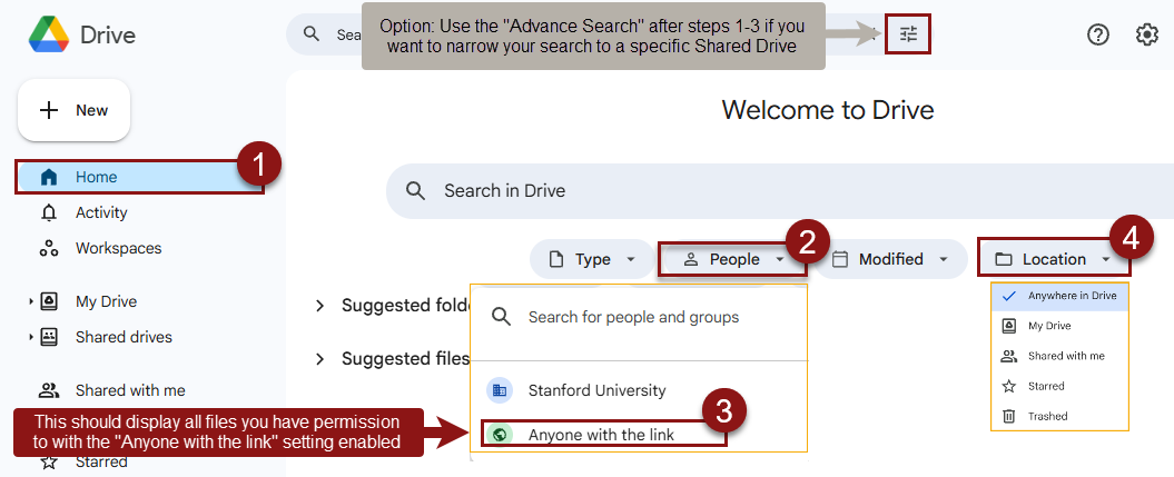 shows how to search within the Google interface