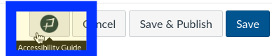 The accessibility guide pane with the image and links and alt text sections highlighted.
