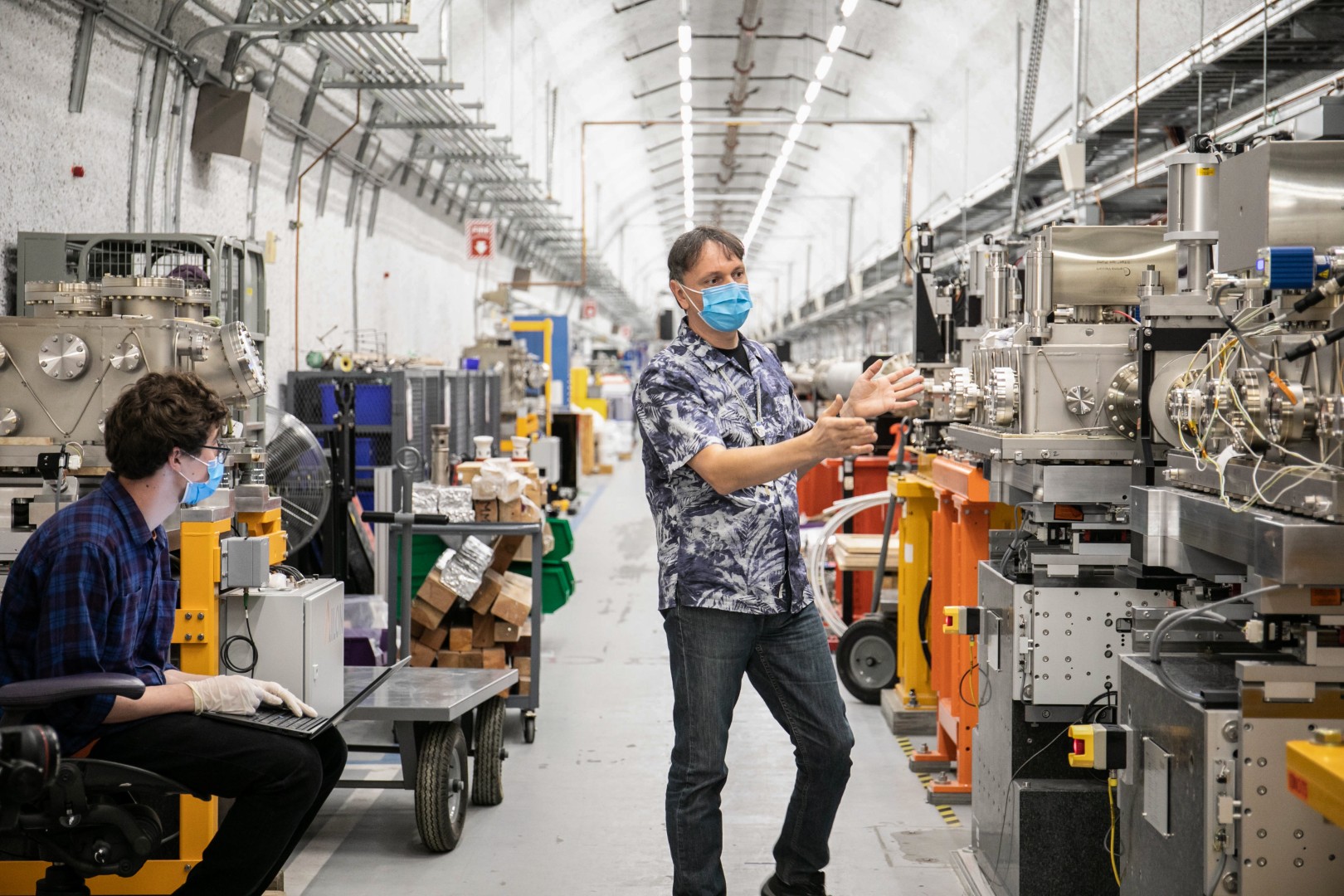 XPP Instrument Area Manager Daniel Stefanescu prepares LCLS instruments for beam and experiments in the Chemistry Lab on the historic Stanford University campus.