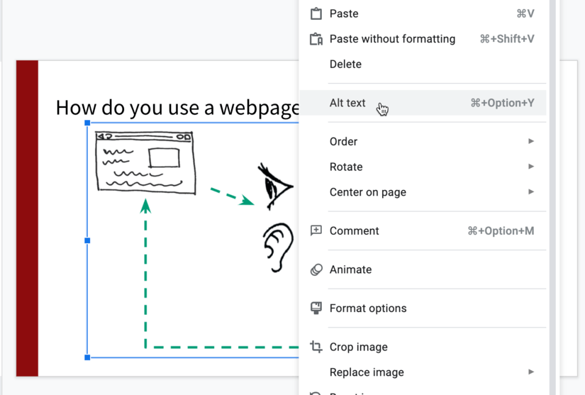 Screenshot Google Slides image in slide