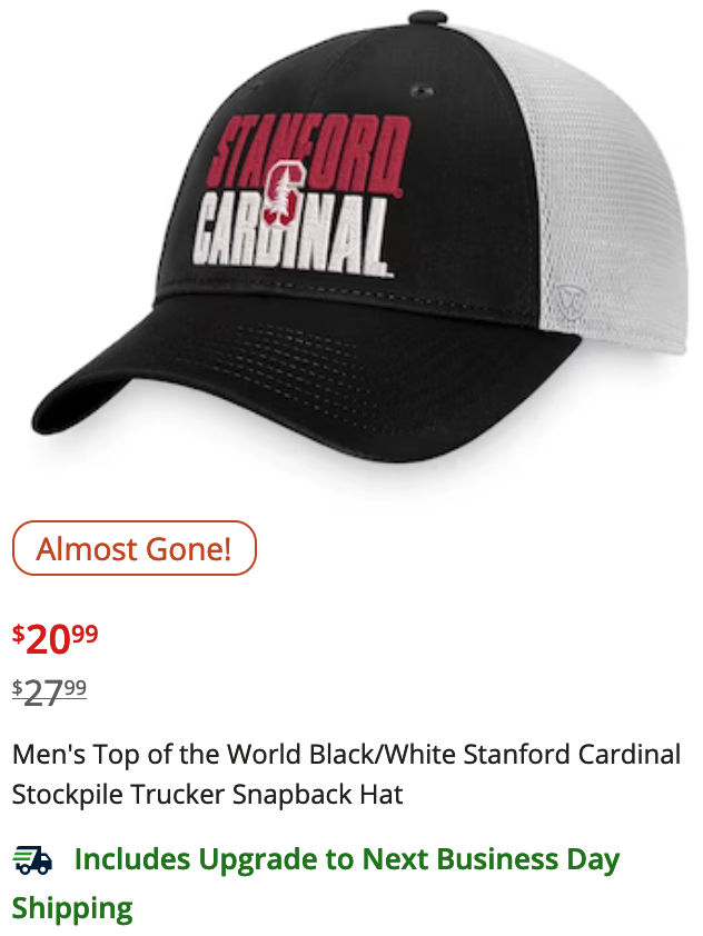 Screenshot of a web store page with a sale price struck through and the regular price without strike.