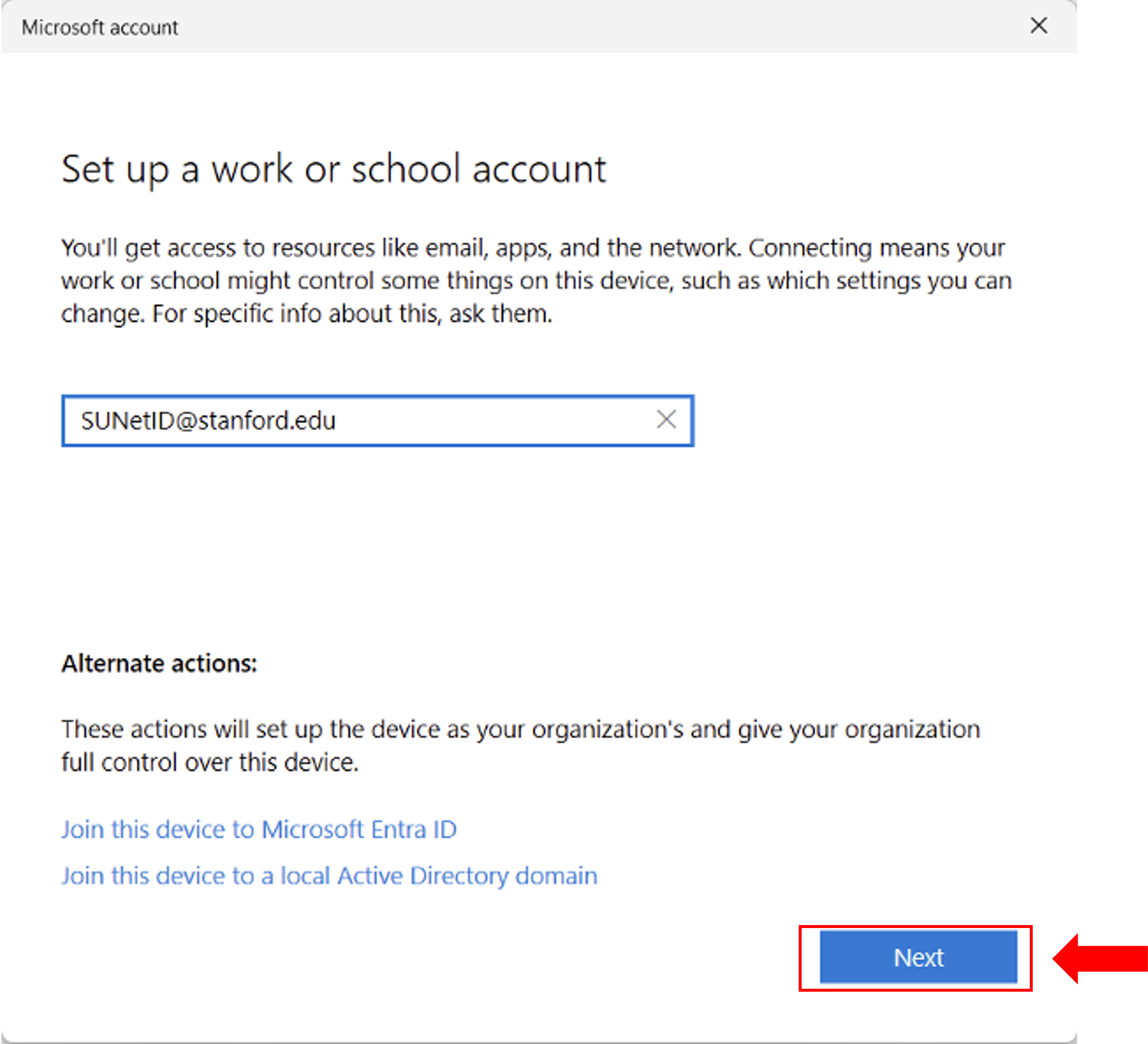 screen view of new microsoft window