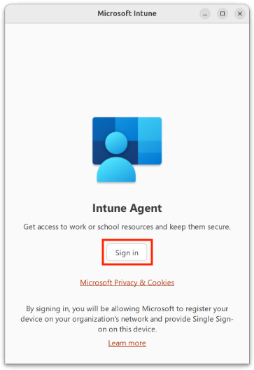 log in to Intune Portal app