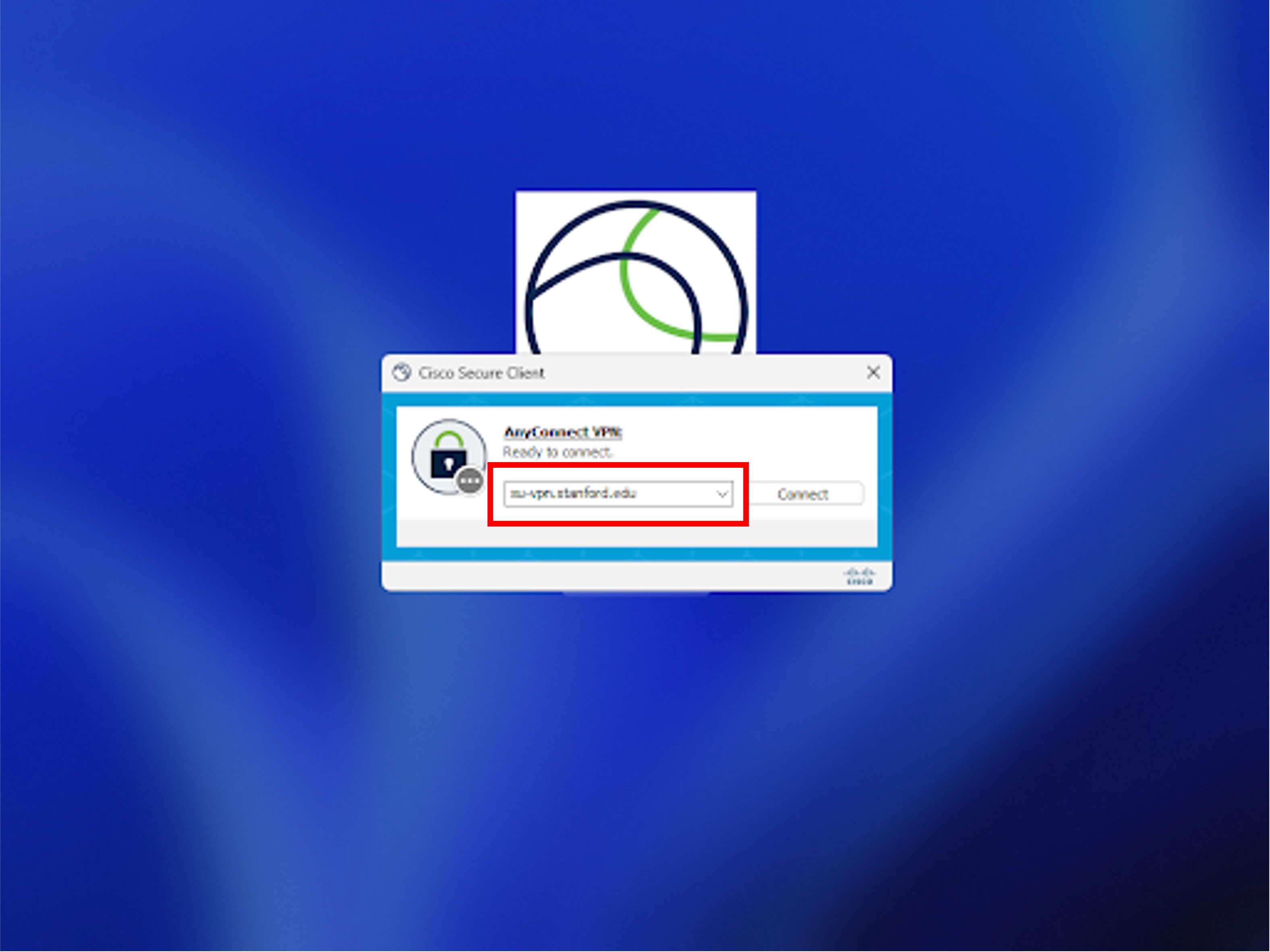 view of lockout screen with vpn login