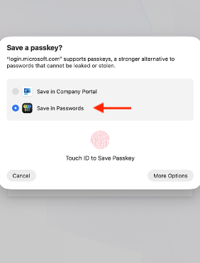 save passkey