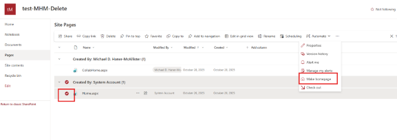 make homepage