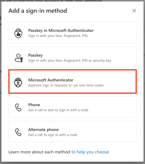 select Authenticator