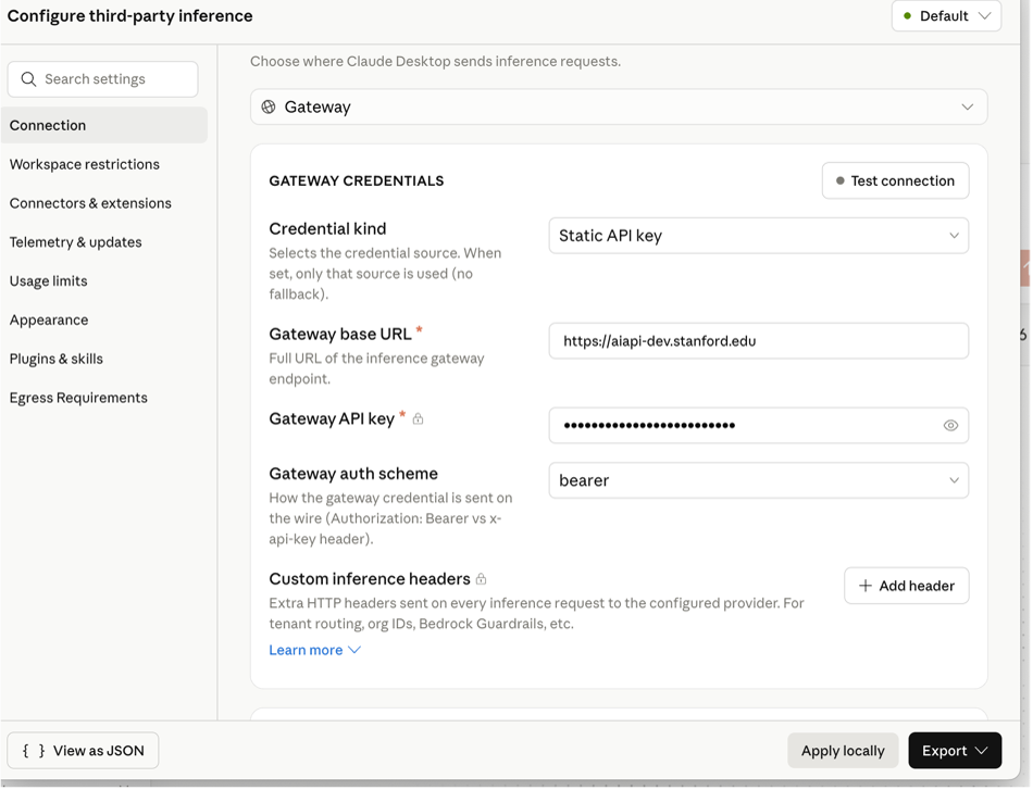 Screenshot for: Complete the configuration form