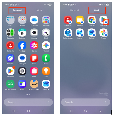 work profile vs personal profile